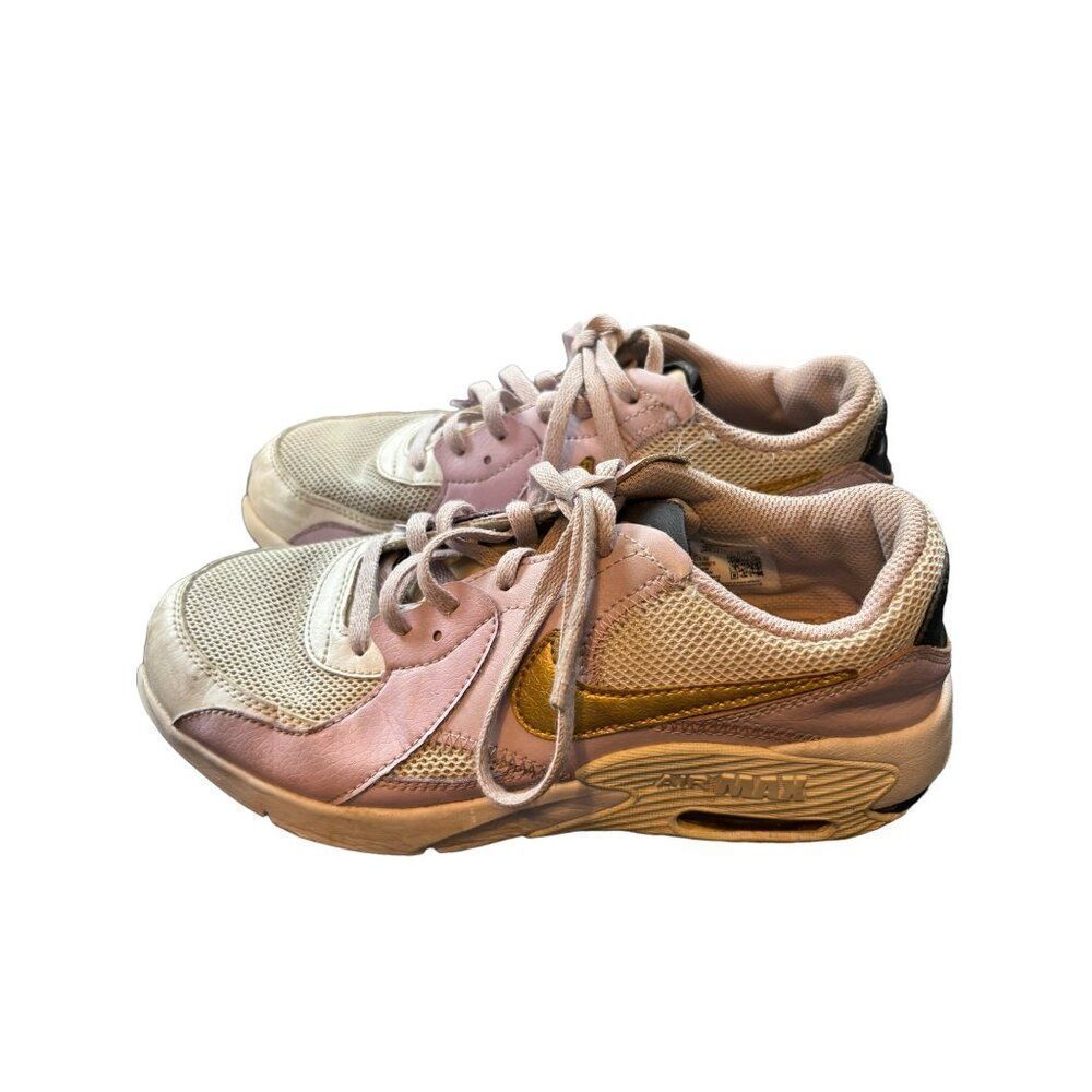 Nike Air Max Excee Women's Shoes Size 4Y Pink/Gold Mesh & Leather - Picture 1 of 9